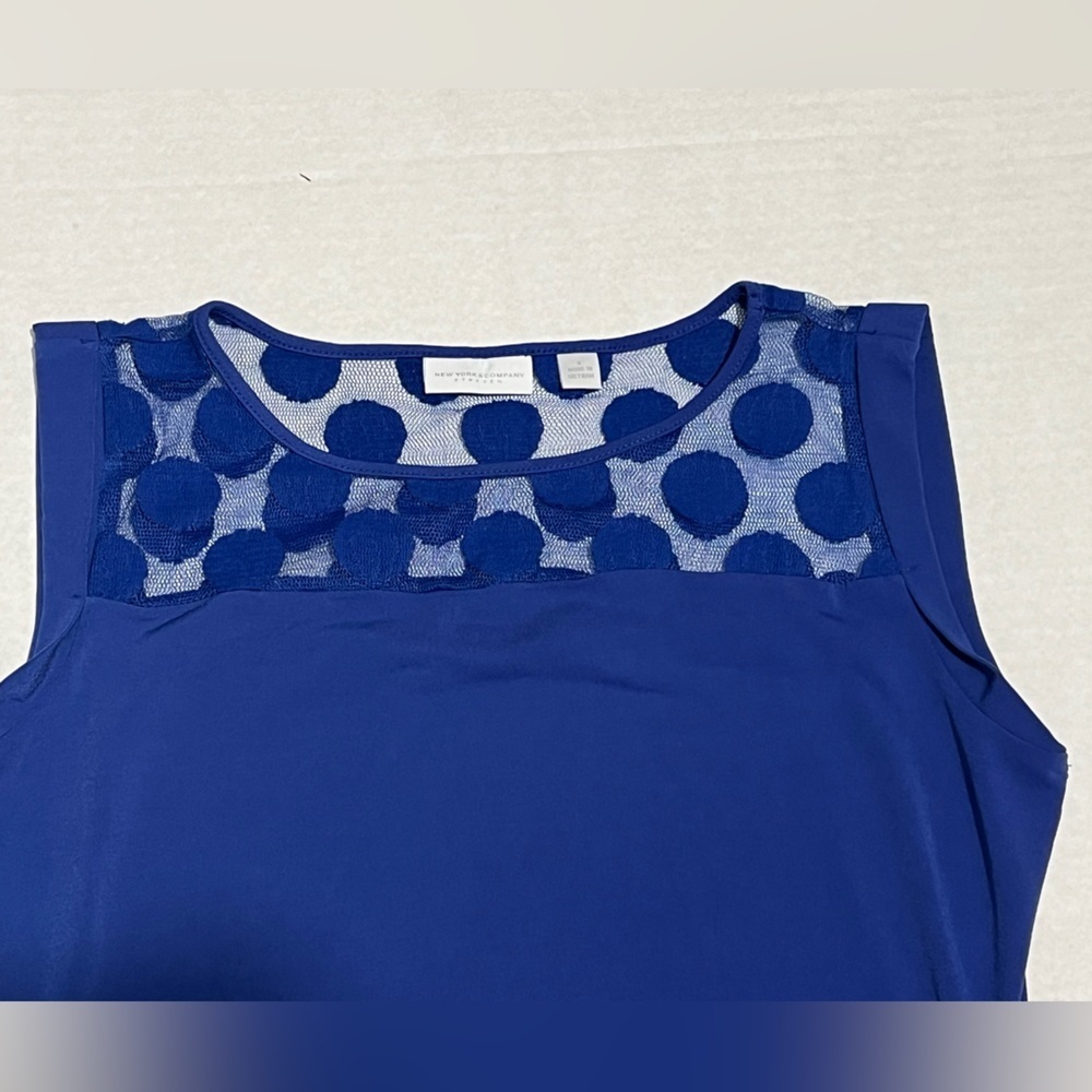 New York & Co. - Womens Sleeveless Blue Top Sz. SM - Picture 3 of 6